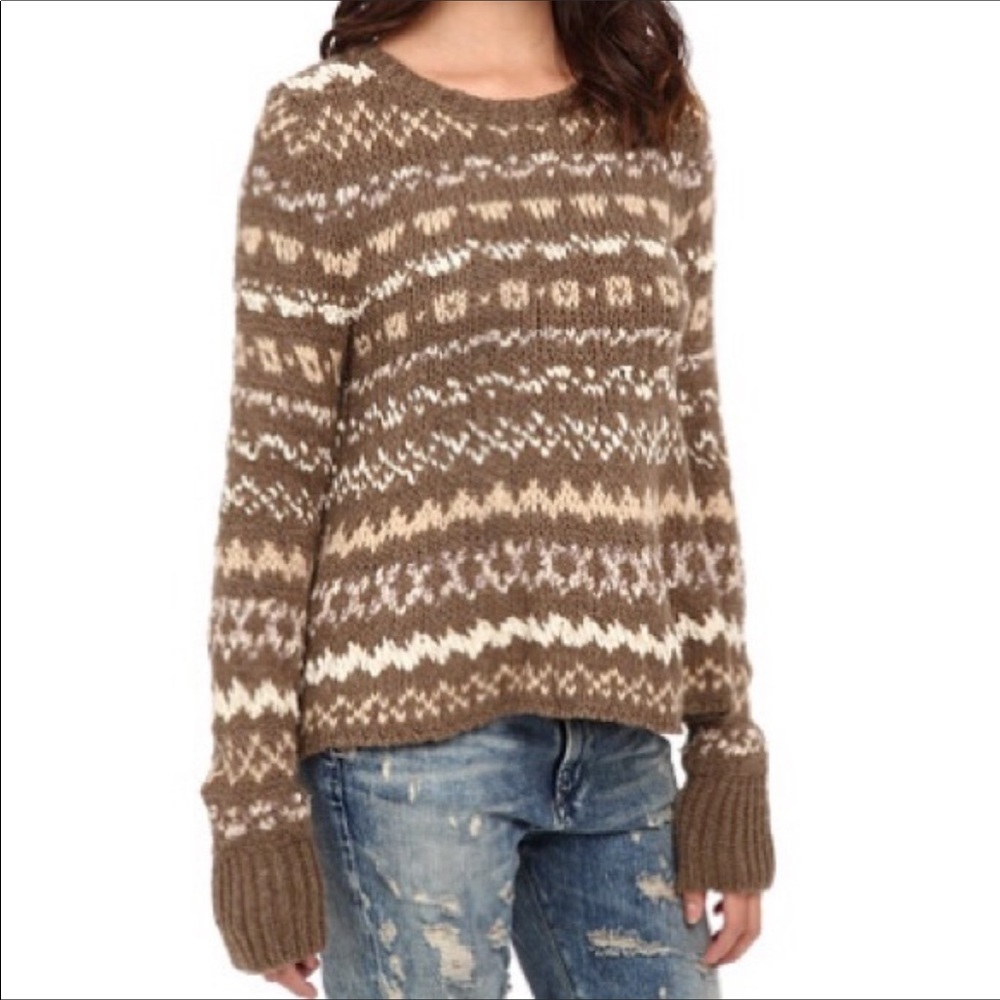 NEW FrEE PeOPLE follow the storm fair isle sweater